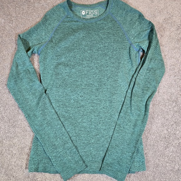 FIGS Salta Seamless Long Sleeve Top Underscrub Womens Size XS Gray Performance - Picture 2 of 9